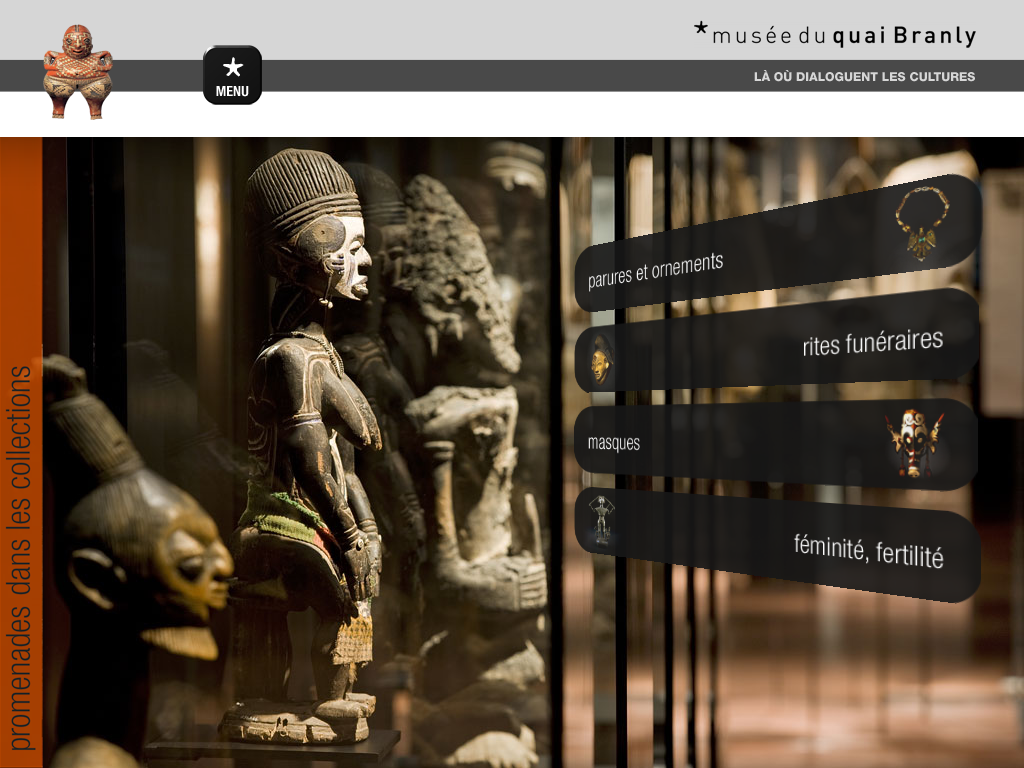Capture d'écran, app du Musée du Quai Branly