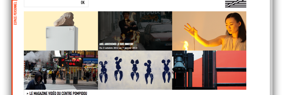 Capture d'écran, page d'accueil du site du Centre Pompidou, octobre 2012